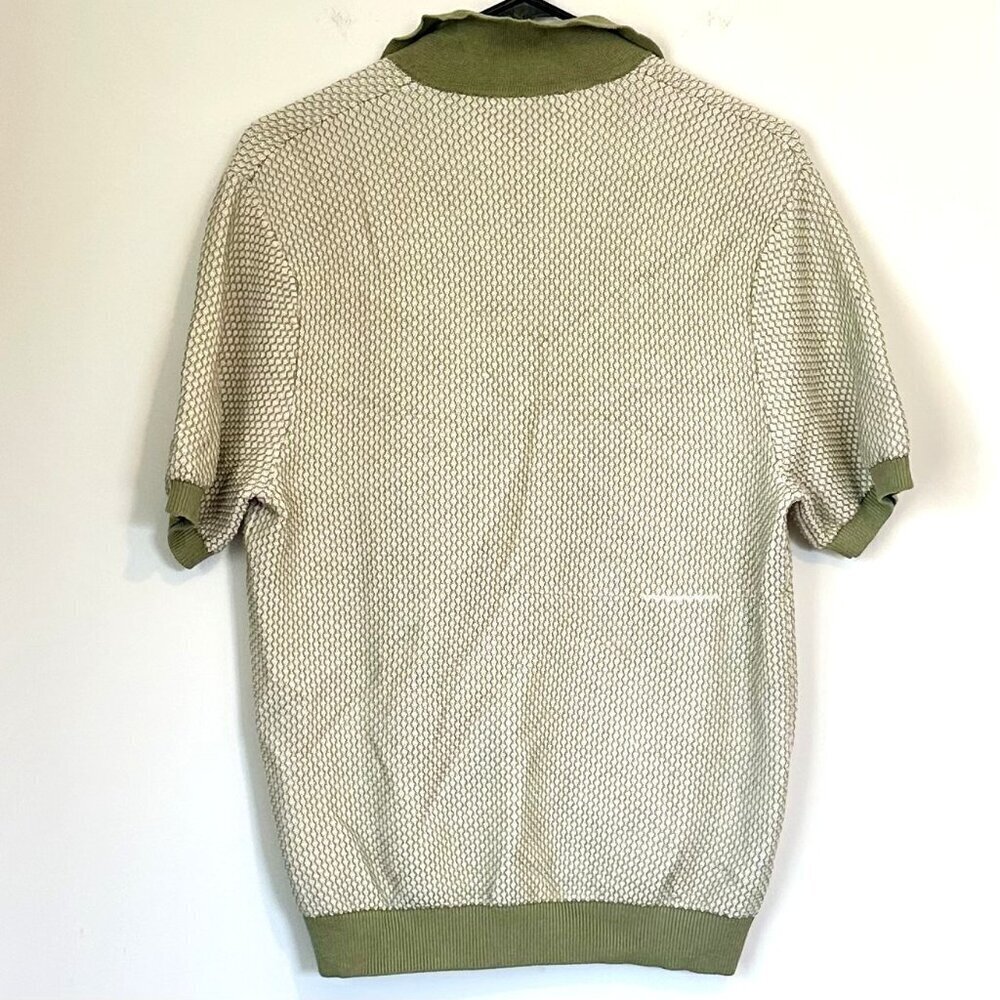 NWT Madewell Olive Honeycomb Stitch Johnny-Collar Sweater Polo - Size: Small - Picture 6 of 13